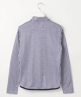 23区GOLF 【WOMEN】ロゴレイヤーストライプシャツ ダルブルー系2