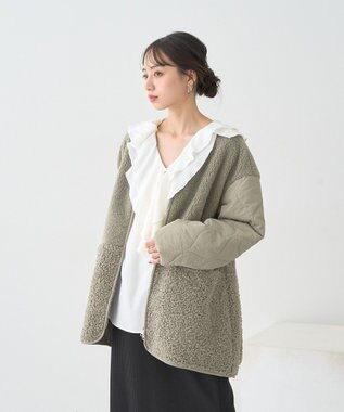 earth music&ecology ラッフルカラーブラウス Off White