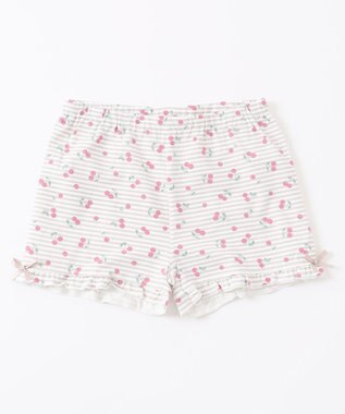 ANY KIDS 無地/総柄 1分丈スパッツ ボーダー（さくらんぼ）