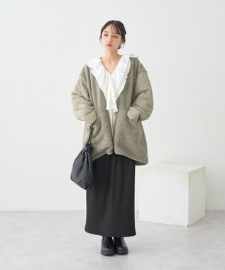 earth music&ecology ラッフルカラーブラウス Off White