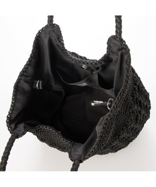 UNBILLION カシュカシュ cachecache / 柄編みベーシックトート カゴバッグ ブラック