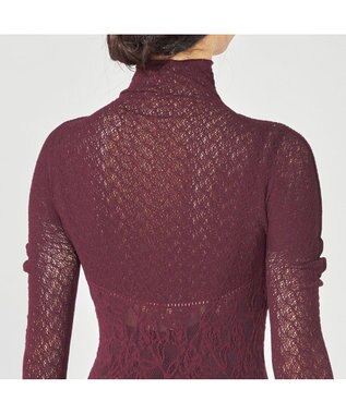 Chacott 【ノーソーイングニット】リバーシブルハイネックトップ ワインレッド