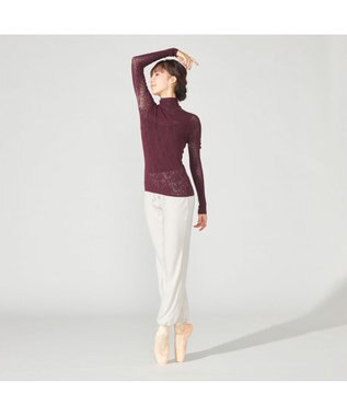 Chacott 【ノーソーイングニット】リバーシブルハイネックトップ ワインレッド