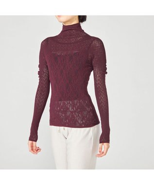 Chacott 【ノーソーイングニット】リバーシブルハイネックトップ ワインレッド