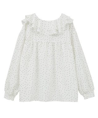 earth music&ecology ラッフルカラーブラウス Dot