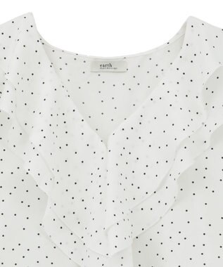 earth music&ecology ラッフルカラーブラウス Dot