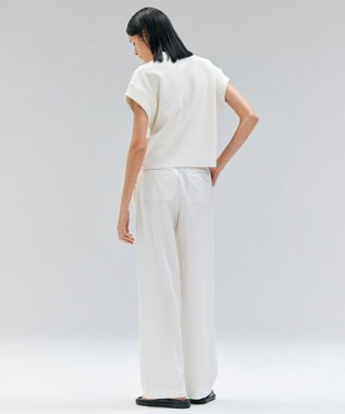BEIGE， 【セットアップ対応・洗える・Precious 10月号掲載】ZEPHYR / ウールライクタックベルトワイドパンツ Ecru