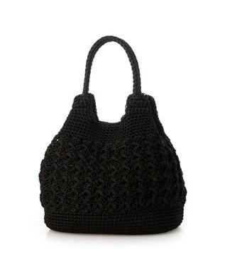 UNBILLION カシュカシュ cachecache / 柄編みベーシックトート カゴバッグ ブラック