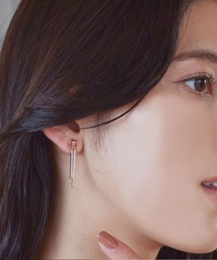 Tiaclasse 【金属アレルギー対応】シャイニーフリルピアス ピンクゴールド