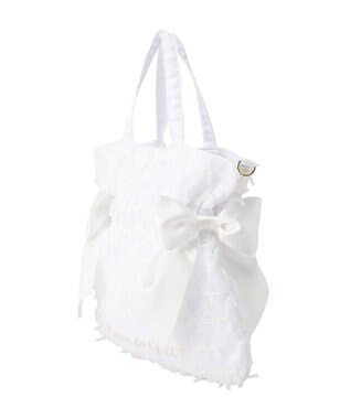 Maison de FLEUR レースダブルリボン２Ｗａｙトートバッグ Off White