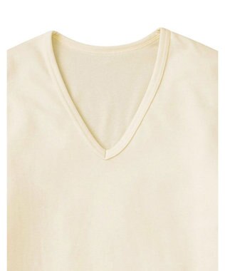 WACOAL MEN インナー メンズ 発熱インナー【エクス（R）】 吸湿発熱繊維 保温性 消臭性（汗臭・加齢臭） ストレッチ素材 深めVネック 8分袖 GL6221 /ブロス アイボリー