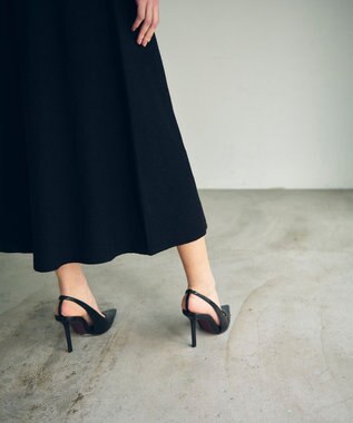 GRACE CONTINENTAL エスニック刺繍ニットワンピース ブラック