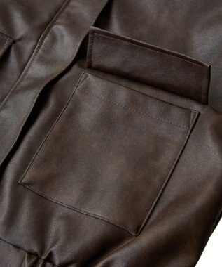 Green Parks ・ＥＬＥＮＣＡＲＥ　ＤＵＥ　合皮ステンカラーブルゾ Brown