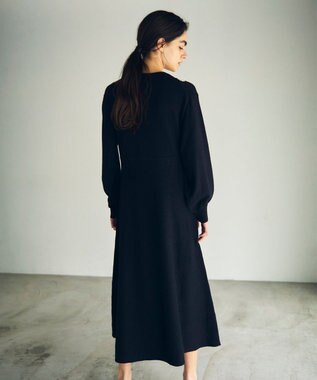 GRACE CONTINENTAL エスニック刺繍ニットワンピース ブラック