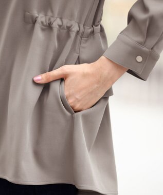 Tiaclasse L 【洗える】バックドロストフリルブルゾン モカ