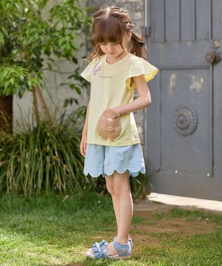 ANY KIDS 【WEB限定/すみっコぐらし】ポシェットTシャツ クリーム×とんかつ