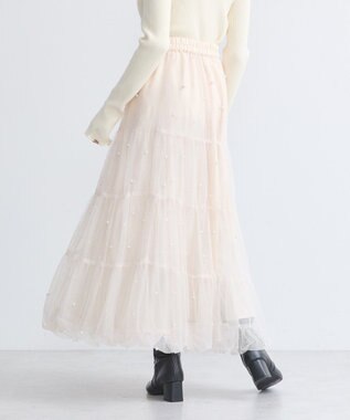 earth music&ecology チュールパールスカート Ivory
