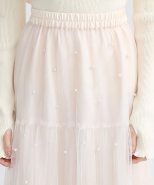 earth music&ecology チュールパールスカート Ivory
