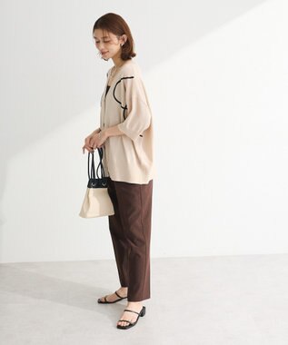 Green Parks 刺繍コードＶネックカーディガン Light Beige