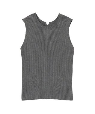 earth music&ecology 前後2WAYスリット釦タンクトップ Dark Gray Mixture