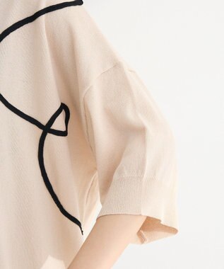 Green Parks 刺繍コードＶネックカーディガン Light Beige