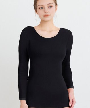 WACOAL 【極暖】 あったかインナー 8分袖 綿100％(身生地) 肌側起毛 しっかりあたたかい 長袖 レディース CLD395 /ワコール ブラック