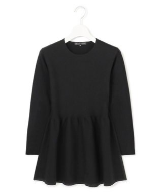 23区 S 【Sサイズ限定】ヴィスコースストレッチ ペプラムデザイン ニット ブラック系