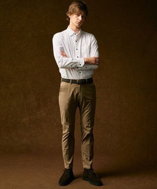 JOSEPH ABBOUD 【オーガニックコットン使用・自然なストレッチ性】JOE COTTON ストレッチオックスペイズリー シャツ ホワイト系5