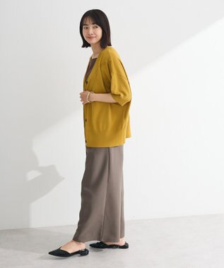 Green Parks 刺繍コードＶネックカーディガン Yellow