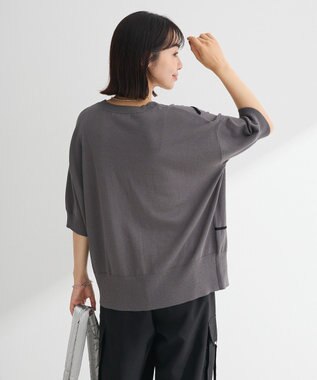 Green Parks 刺繍コードＶネックカーディガン Gray