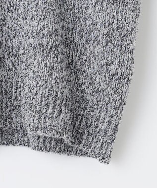 自由区 L 【洗える】ラメブークレ ニット ブルー系