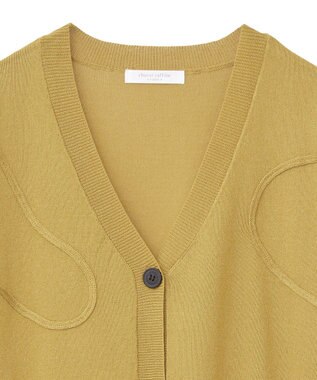 Green Parks 刺繍コードＶネックカーディガン Yellow