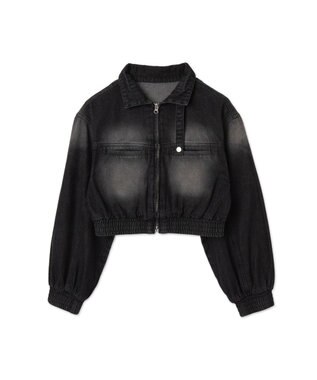 WEGO ヴィンテージウォッシュバイカージャケット ブラック