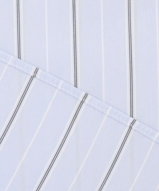 J.PRESS LADIES 【洗える】ランダムストライプ フリルネック ブラウス サックスブルー系1