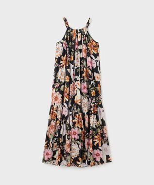 GRACE CONTINENTAL フラワープリントキャミドレス ブラック