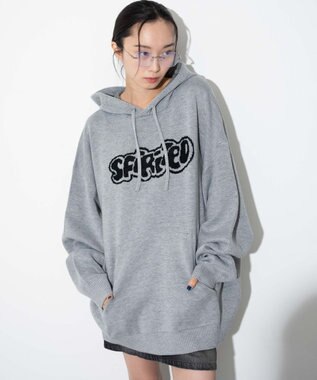 WEGO 【ユニセックス着用ITEM】ジャガードグラフィックパーカー グレー