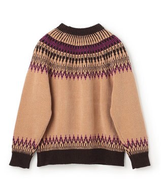 UNFILO MENS ライトモール ノルディックニット キャメル×ブラウン