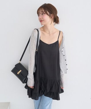 earth music&ecology シアーリブカーディガン Gray