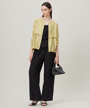 ICB 【接触冷感・速乾・洗える】 リヨセルナイロンワッシャー ノーカラーブルゾン クリームカーキ系