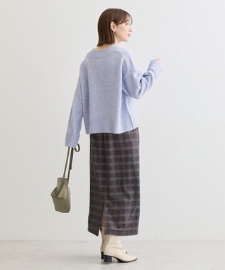 Green Parks ラメＶネックコンパクトニットプルオーバー Purple