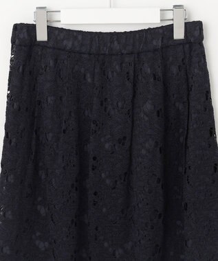 自由区 【セットアップ対応・洗える・XSサイズあり】レースコンビ スカート ネイビー系