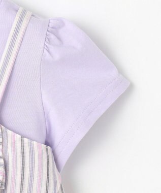 ANY KIDS キャミソール ドッキングTシャツ ラベンダーストライプ