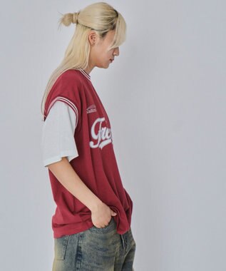 WEGO 【ユニセックス着用ITEM/MLサイズ展開】フェイクタンクグラフィックT（SS） ワイン