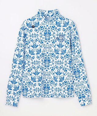 PW CIRCULUS 【吸水速乾 / UV遮蔽率99.5% UVカット / ストレッチ】【WOMEN】DELFT総柄 ロングスリーブモックT ゴルフウェア レディース スカイブルー系5