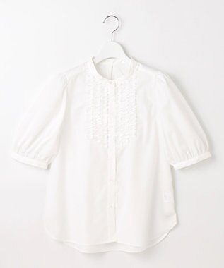 Feroux フリルディテール パフスリーブ ブラウス ホワイト系