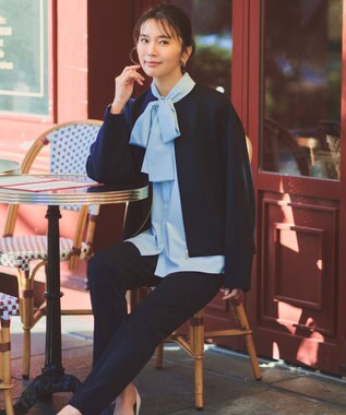 UNFILO 【セレモニー】ダブルフェイスジャージー ZIPアウター ネイビー