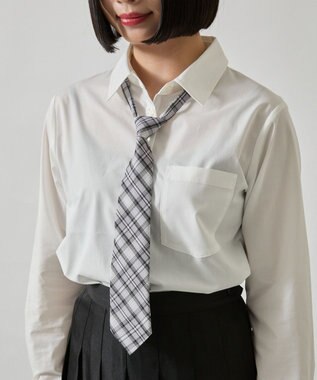 WEGO 【SCHOOLITEM】チェックスクールネクタイ グレーチェック1