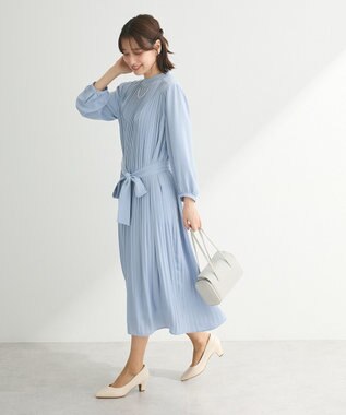 Green Parks ef-de プリーツワンピース Sax