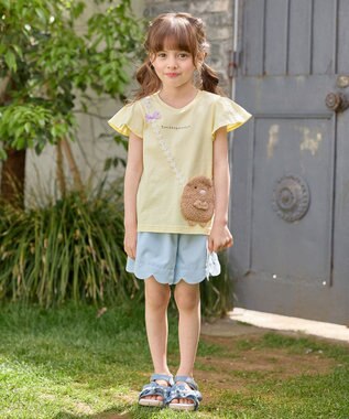 ANY KIDS 【WEB限定/すみっコぐらし】ポシェットTシャツ クリーム×とんかつ