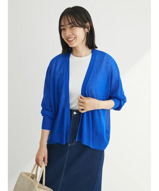 Green Parks 接触冷感　推しニット　ゆったりカーディガン Blue